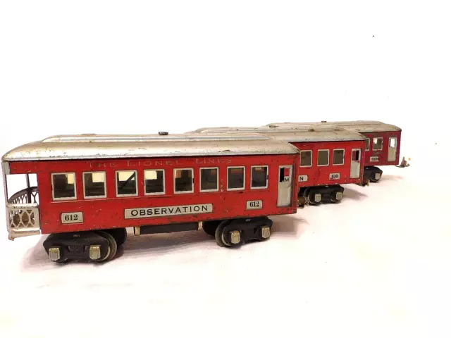 Lionel Pre War  O Gauge  Three Piece Passenger Set