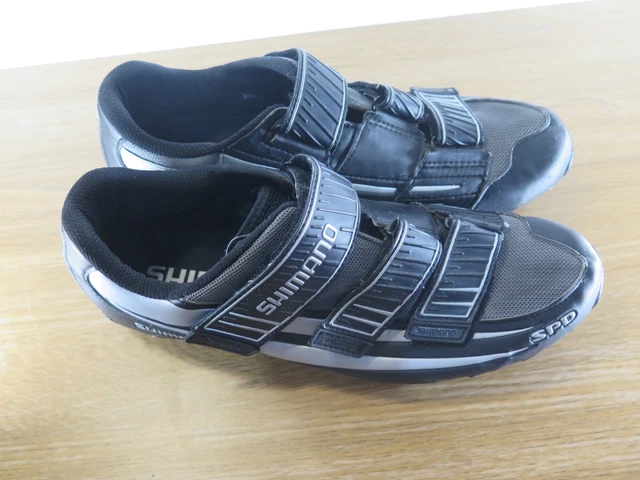 BLACK/SILVER SHIMANO SH-M121G SPD CYCLING SHOES (no cleats!)  MEN UK SIZE 11 4