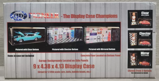 Pioneer Plastics 94CD 1:24 Display Case - Mirror Option For Back Or Floor