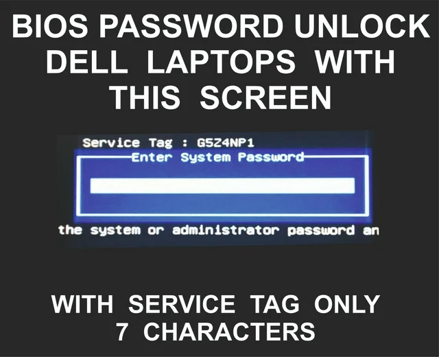 DELL BIOS PASSWORD Unlock Dell Adamo Inspiron Latitude Mini Vostro
