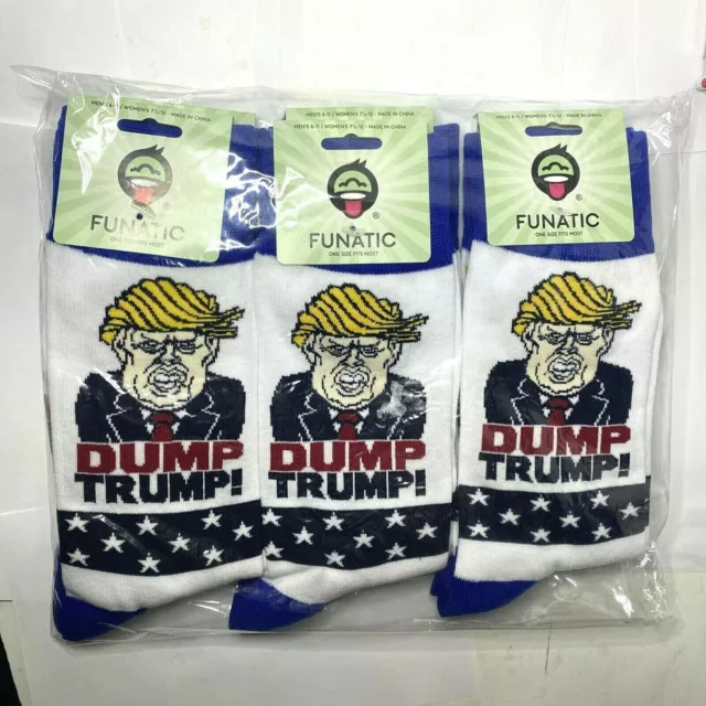 Donald Trump 'Dump Trump'  Socks (6 PACK) Novelty, Gift, USA 2024 New w/tag 3