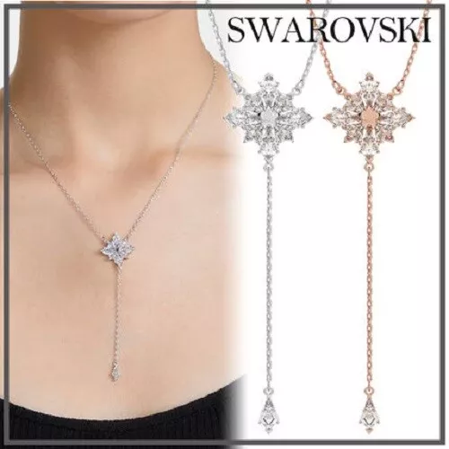 New Swarovski Stella Rhodium-Plated & Crystal Y Necklace - 5652003,5645383