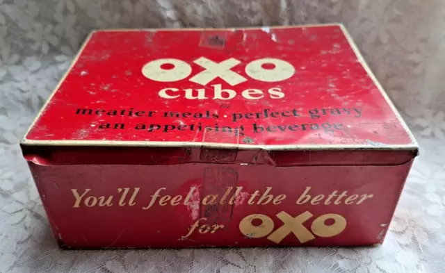 Oxo Cubes - Red  Tin Vintage - Meatier Meals, Perfect Gravy - Lunch Box A