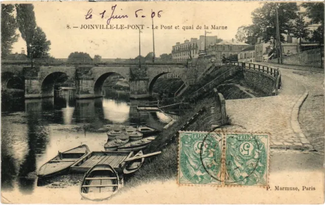 CPA AK Joinville le Pont Le Pont et quai de la Marne FRANCE (1283457)
