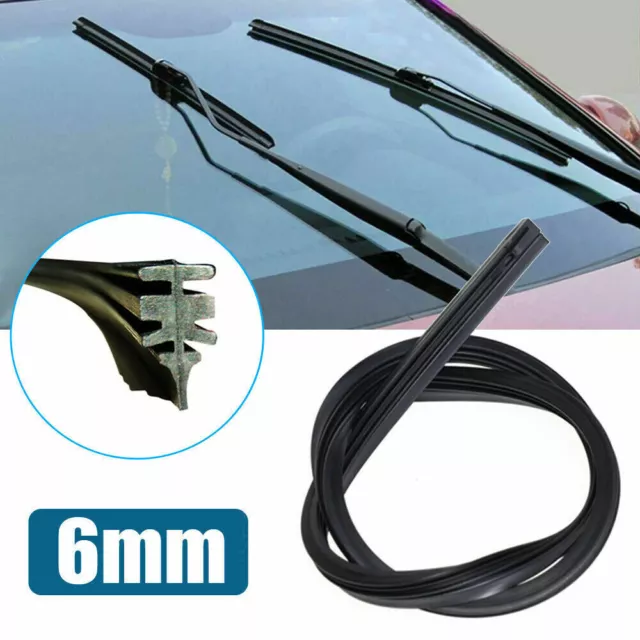 2PCS 28" 6mm Car Bus Rubber Universal Frameless Windshield Wiper Blade Refill