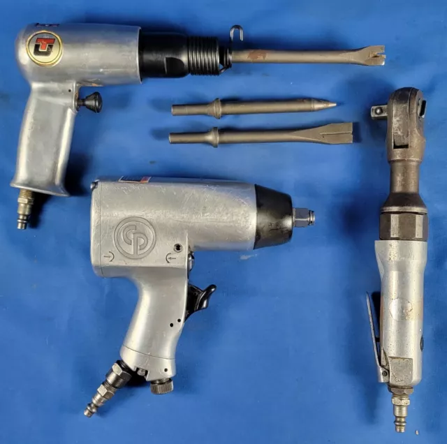 Air Tools Bundle, Chicago Pneumatic Wrench CP734, Air Hammer UT-2225, Ratchet