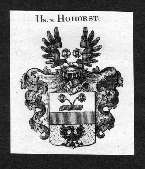 1820 - Hohorst Escudo Nobleza Abrigo De Arms Heraldry Heráldica Grabado