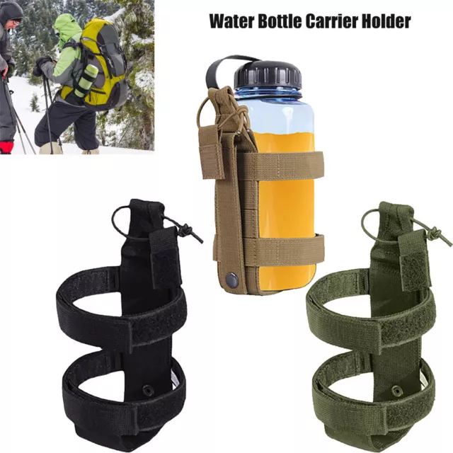 Tactical Molle Water Bottle Carrier Holder Pouch Outdoor Adjustable Kettle Bag