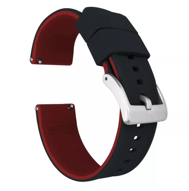 Black Top Crimson Red Bottom Elite Silicone Watch Band Watch Band