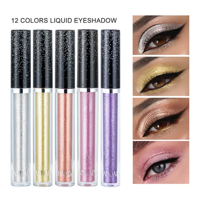 Eyeliner liquido 12 colori glitter impermeabile ombretto metallo //