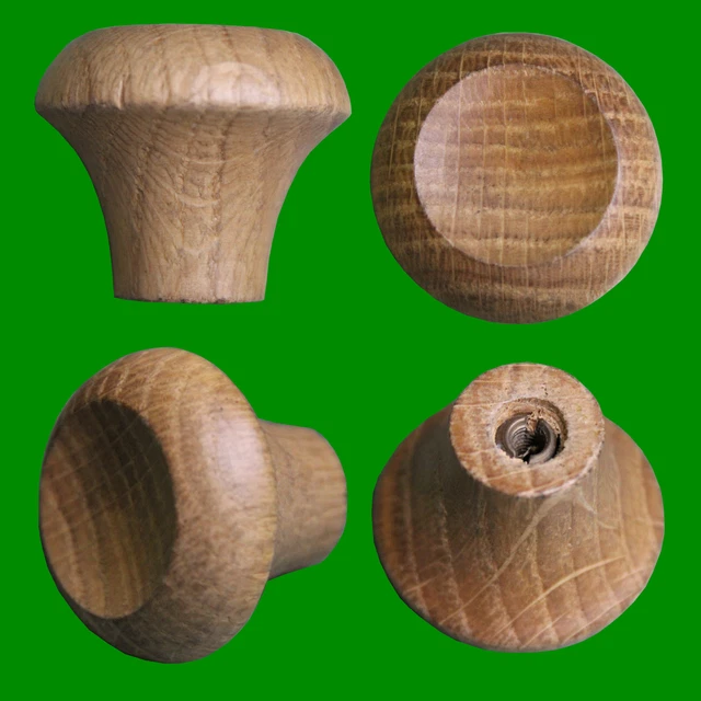 Pack De 6 Tiradores Redondos De Madera De Pino Para Armarios, Cajones Y Cocinas (10 Unidades)
