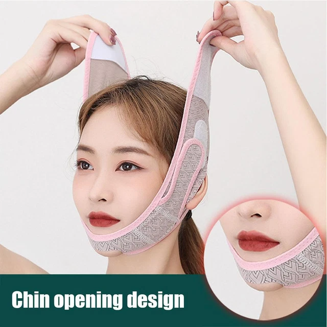 Máscara para dormir de escultura facial de belleza, correa de máscara facial de elevación de línea en V∫ P1I7