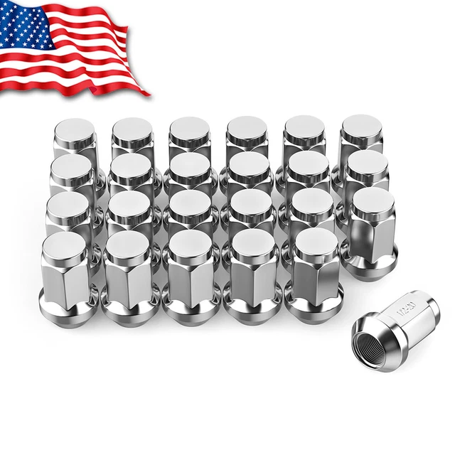 24-chrome-1-2-20-lug-nuts-bulge-acorn-closed-end-6-lug-for-1975-1998