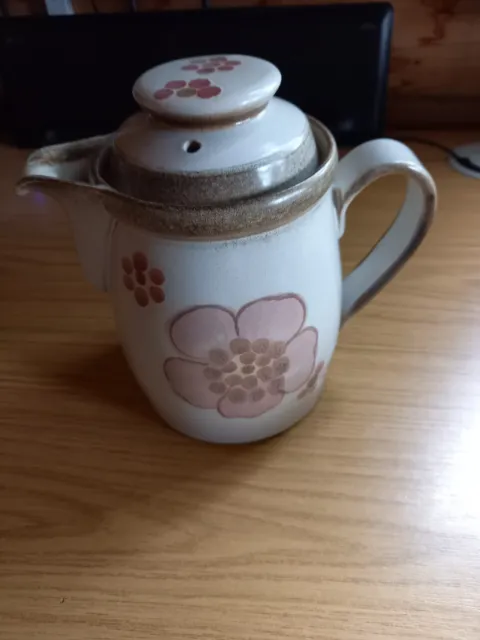 Vintage Denby England Stoneware Gypsy Pink, 2.25 Pint Large Tea / Coffee Pot
