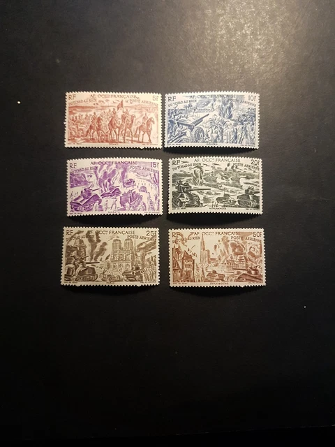 France Colonie Afrique Occidentale Poste Aérienne Pa N°5/10 Neuf * Mh 1946