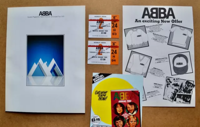 Abba Concert Programme & 2 Ticket Stubs - Wembley Arena Nov. 6Th 1979 - Ex