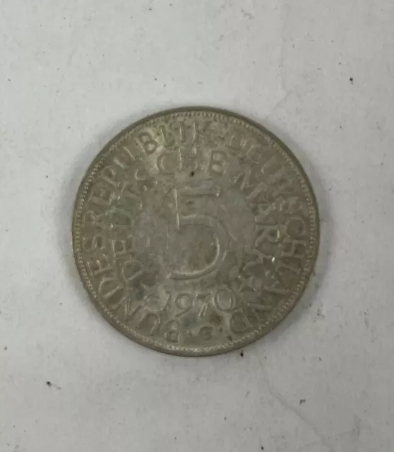 1970 G Germany - 5 Deutsche Mark Silver