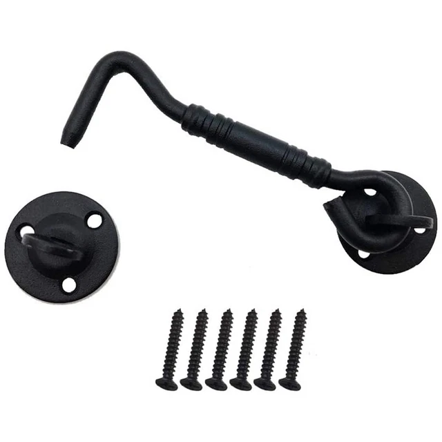 2X(Barn Door Lock, 4 Inch Stainless Steel Door Hook & Eye with Mounting Screws,