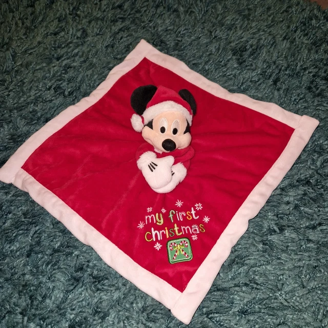 DISNEY STORE MICKEY Mouse My 1st Christmas Blankie Doudou Baby