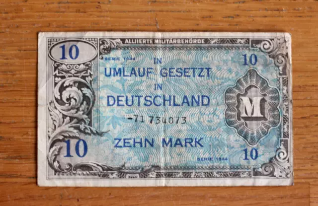 10 Mk,Udssr Druck,KN,8Stell."-",davor,Alliierte Besatzung,1944.