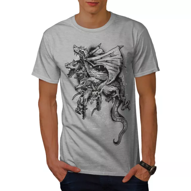 Wellcoda Dragon Gang Mob Crew Mens T-shirt, Fantasy Graphic Design Printed Tee
