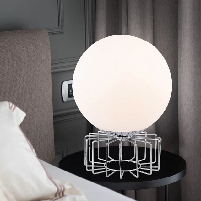 Lampe De Table Boule En Verre Mercure - LED Sans Fil, 3 Tailles (4 à 6 Pouces), Décoration Nuit Et Fêtes
