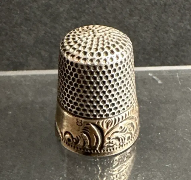 Ketcham & McDougall Sterling Silver & 14k Gold Thimble Size 8