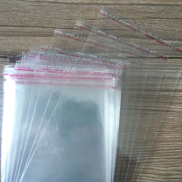 Clear Self Sealable OPP Seal Plastic Cellophane Bags Adhesive With Hang Hole 3