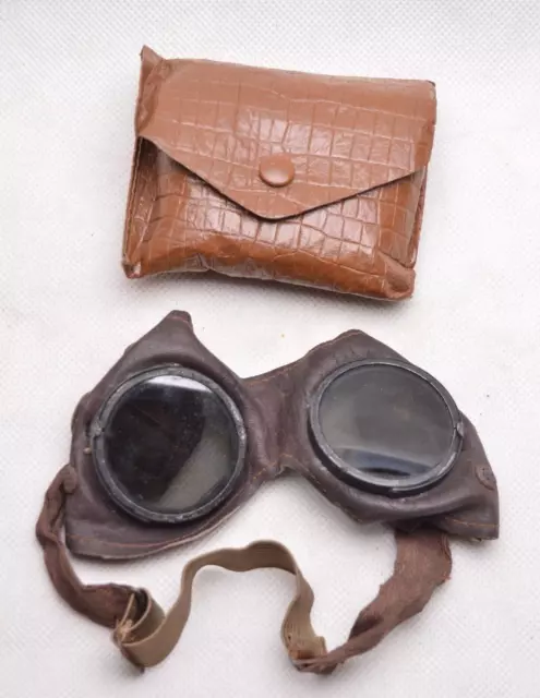 WW2 German GENERAL PURPOSE GOGGLES IN CARRYING POUCH(4)