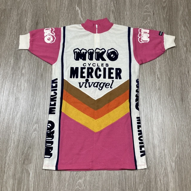 Maillot Cycliste Vintage Équipe Mercier – Années 80 – Made In France Taille L
