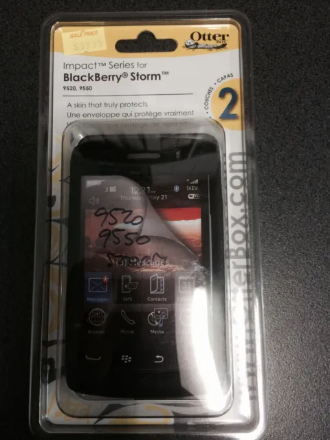 BlackBerry Storm 9520,9550 OtterBox Impact Case in Black. Brand New & Original