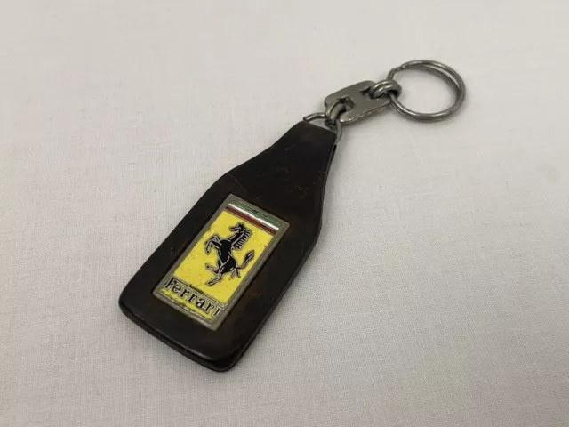 Ferrari Early Schedoni Leather Logo Keychain | Schlusselanhänger | Portachiavi