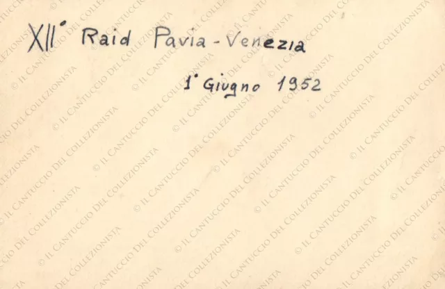 1952 CREMONA arrivo XII Raid Pavia-Venezia motoscafo Fotografia 2