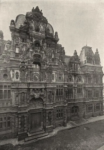 PAS- DE- CALAIS. Arras. Hotel de Ville 1895 old antique vintage print picture
