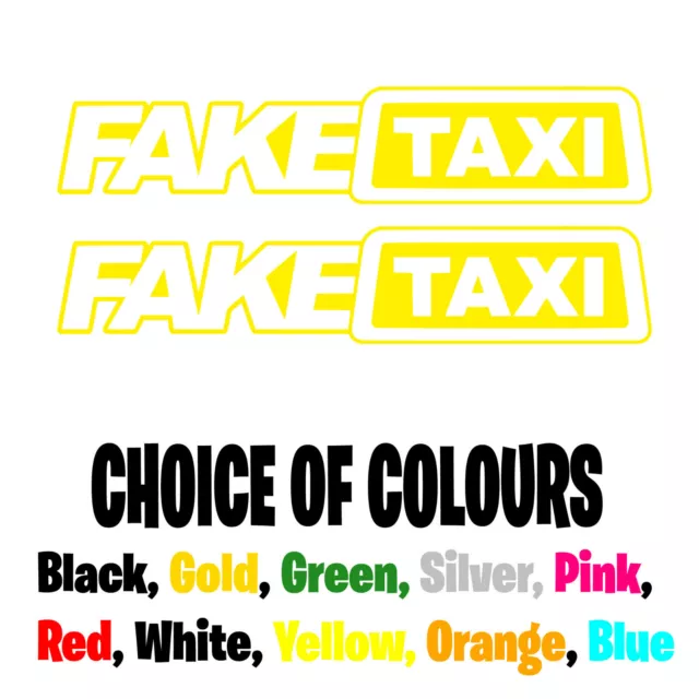 Fake Taxi Window Bumper Sticker Vinyl Decal VW DUB Surf JDM Drift Euro Stance X2