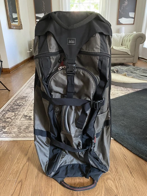 REI Co-op Black Explorer Expedition Wheeled Rolling Travel Duffel Bag Luggage