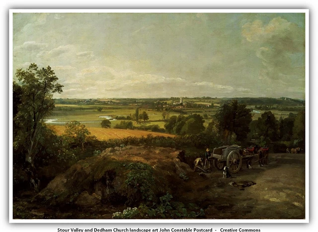 Stour Valley and Dedham Church landscape art John Constable Postcard