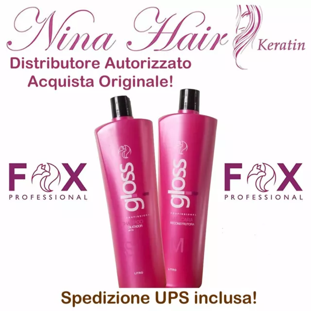 Fox Gloss Kératine Traitement Cheveux Brésiliens 2 X 1000 ML. Livraison...