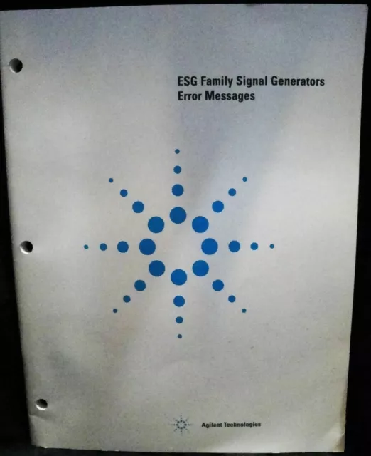 Agilent/HP E4400-90333 ESG Family Signal Generators Error Messages Manual