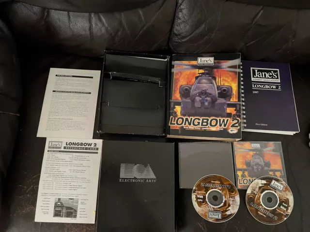 Jane’s Longbow 2 Big Box Vintage PC Game Helicopter Simulator 1997 Windows 95 CD