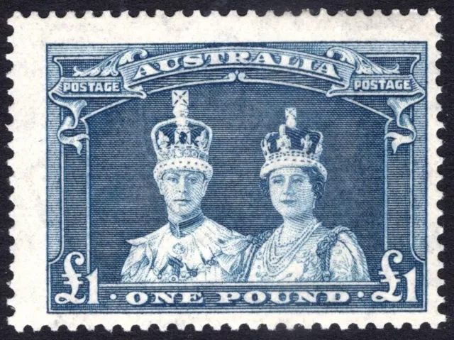 AUSTRALIA-1949 £1 Bluish Slate on thin rough ordinary paper Sg 178a UM gum bend