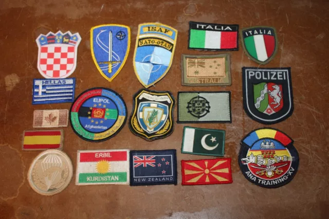 Mixed Lot of 19 Vintage to Modern Foreign Military PATCHES Personal Collection