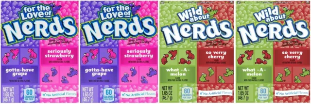 4x Nerds - For The Love Of Nerds & Wild About Nerds 46.7g Nerds American Candy