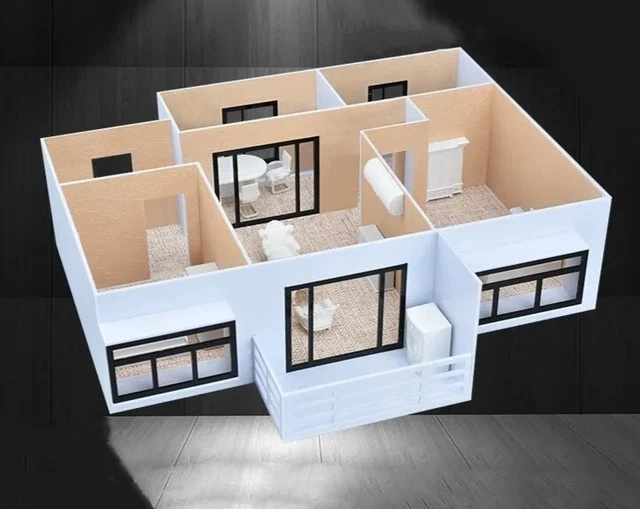 1:50 Miniature House Building DIY Prefabricated House Construction kits Modeling