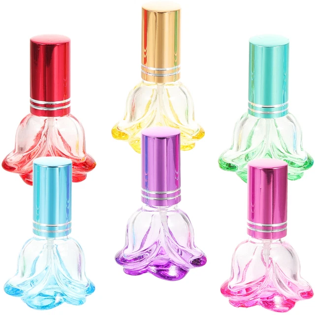 6 un. mini botellas de perfume atomizadores de rosas pulverizador líquido atomizadores botellas de vidrio