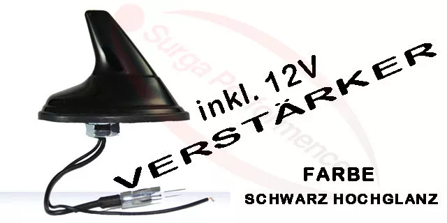 Auto Shark Hai Antenne Haifischflosse AM FM Radio Dachantenne Schwarz