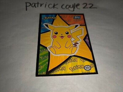 Pokemon Topps The First Movie Sticker Card #1 (Pikachu Hands Down) NM