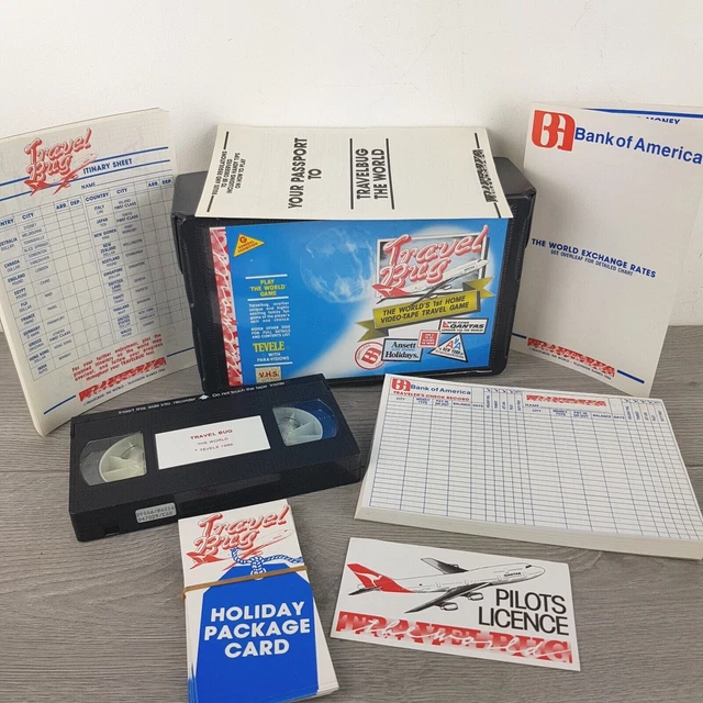VHS VIDEO CASSETTE Tape 'Travel Bug' Board Game TV Game Vintage Retro
