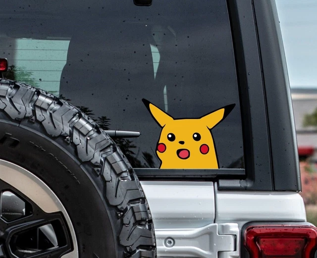 POKEMON PIKACHU YELLOW Peeker Sticker Window Laptop Vinyl Sticker Car