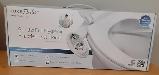 LUXE Bidet W85 Fresh Water Dual-Nozzle Non-Electric Bidet Attachment Pearl Grey